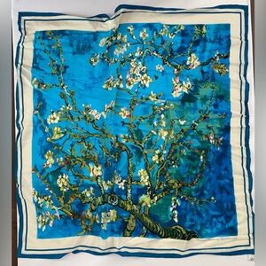 Global Street Art Vincent van Gogh Scarf Blooming Almondbranch Silk NWOT